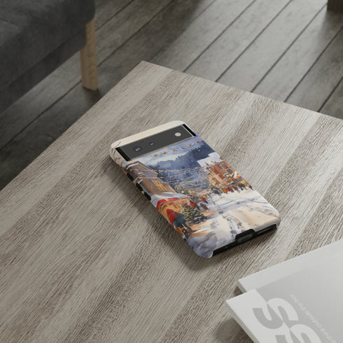 Bustling Victorian Christmas Market - Impact Resistant Phone Case
